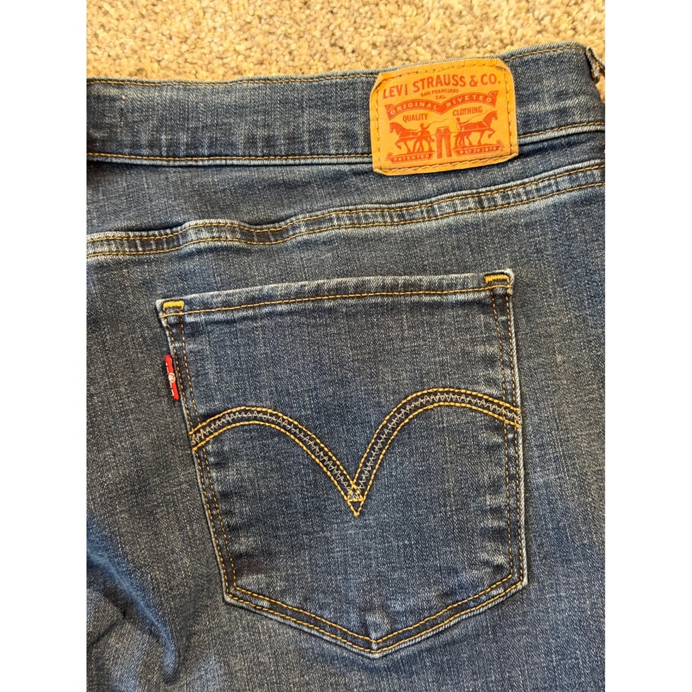 Levi Strauss Jeans Womens 18W* Blue Classic Straight Stretch Dark Wash Denim * - Picture 10 of 11